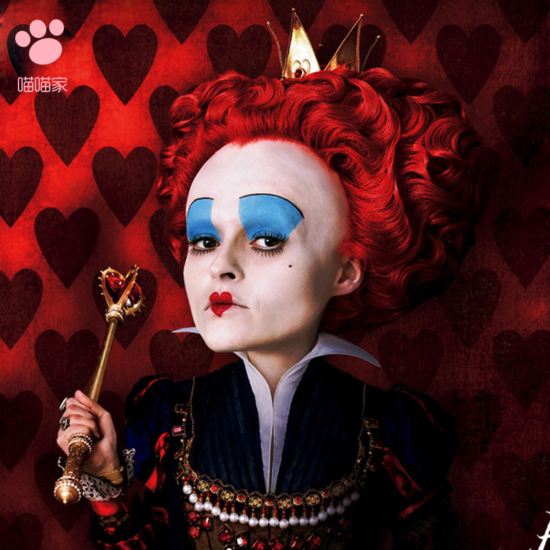 爱丽丝漫游仙境 红桃皇后假发 玉米烫短卷发假发 cosplay假发包邮