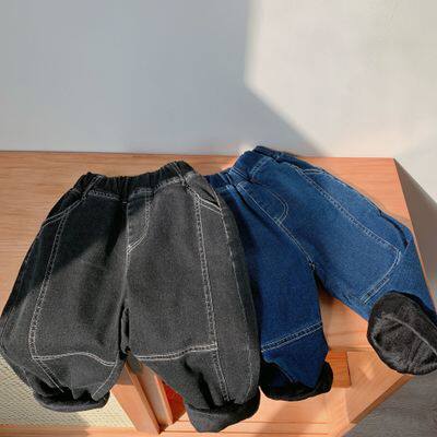 辰妈儿童长裤2020新款男女女童加绒大口口袋裤子