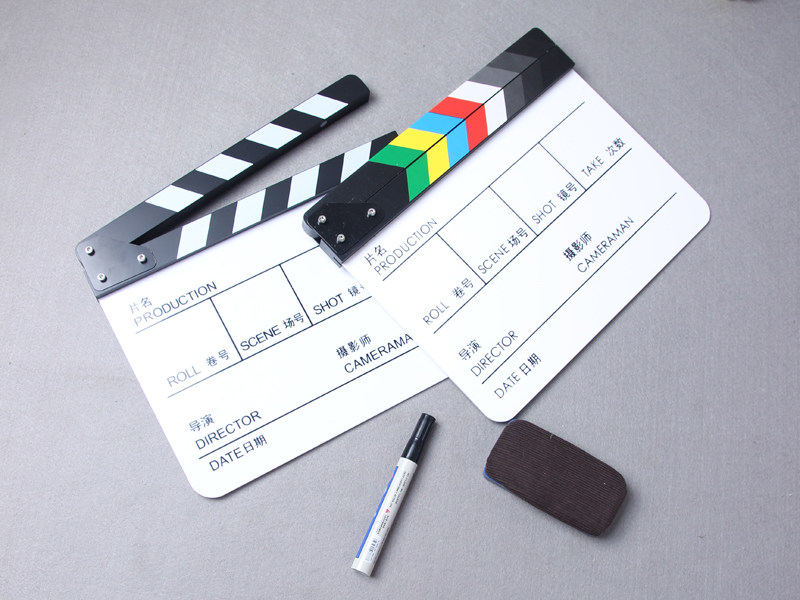 场记中英文电影拍板打板导演亚克力影视影视剧剧组辅助道具类