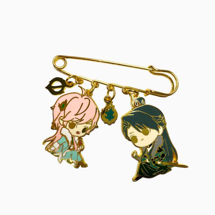 动漫胸针天宝伏妖周边双人徽章金属饰品学生动漫挂件