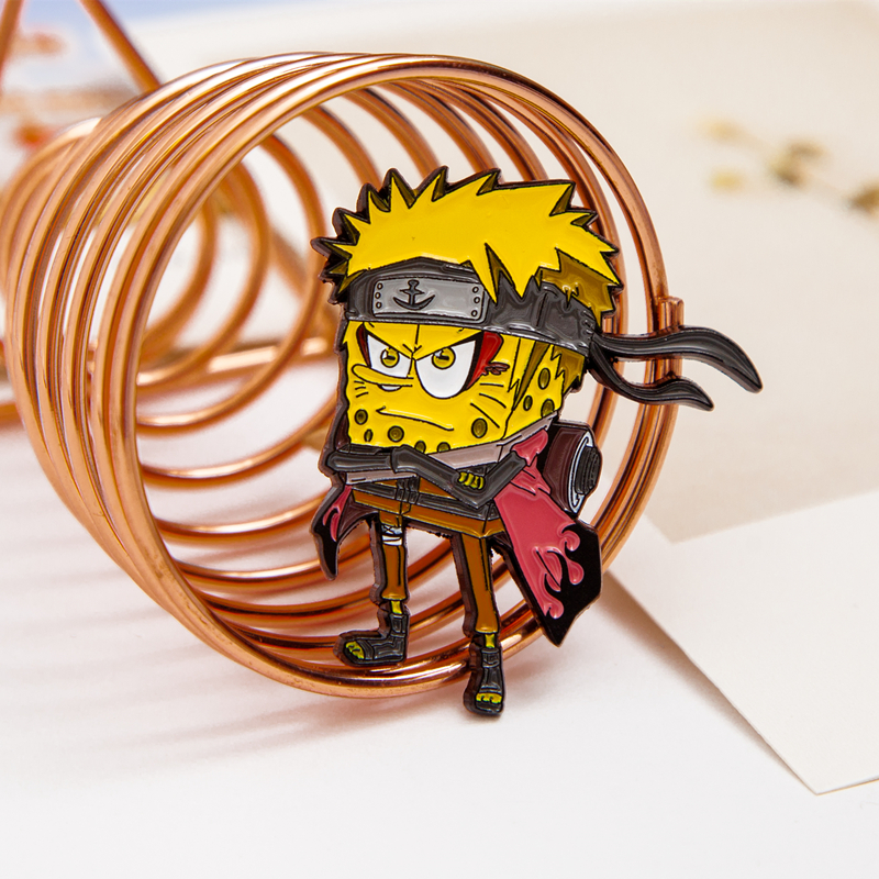 火影忍者鸣人海绵宝宝胸针金属徽章别针手办周边ins胸针