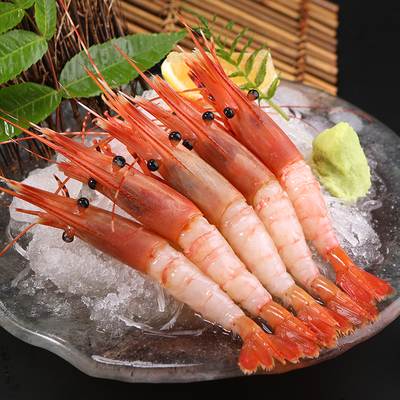 加拿大牡丹虾刺身 新鲜鲜活冷冻超大号冻虾北极甜虾日本日式料理