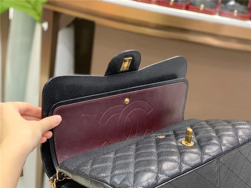 正品女士黑金荔枝 jumbo 14开单肩包斜挎包二手奢侈品