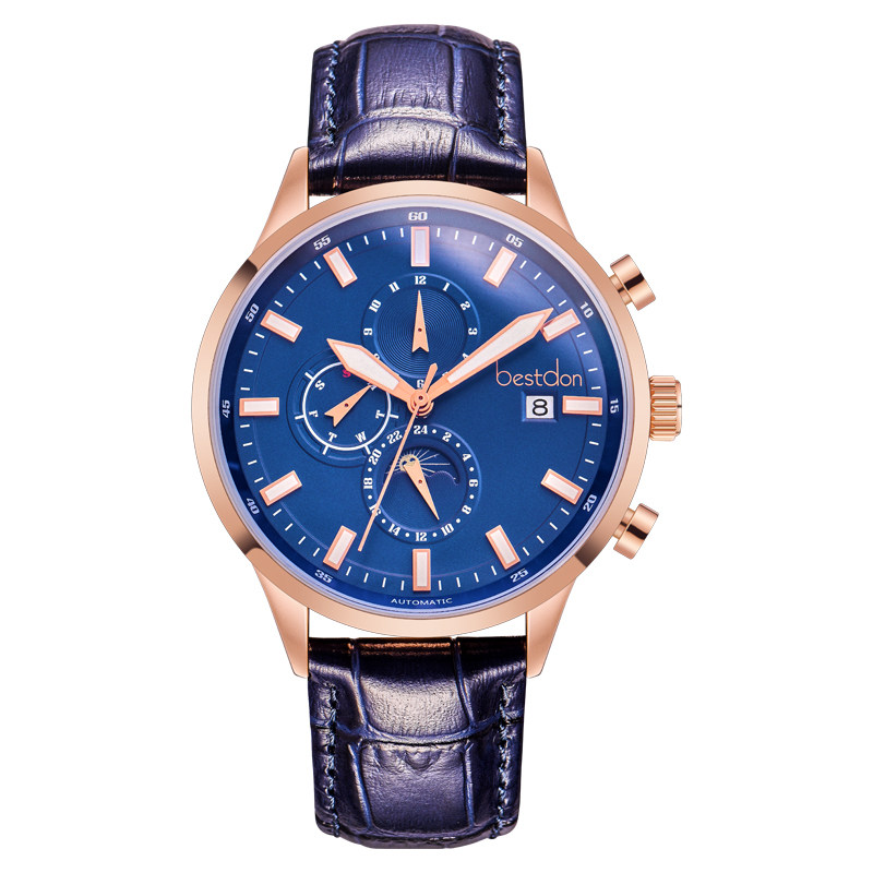 bestdon邦顿男士皮带机械表手表防水新款全自动镂空国产腕表