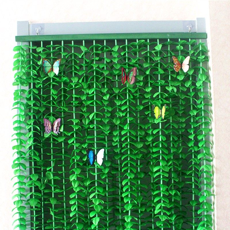 绿色叶子门帘四季客厅卧室玄关隔断风水挂帘珠帘