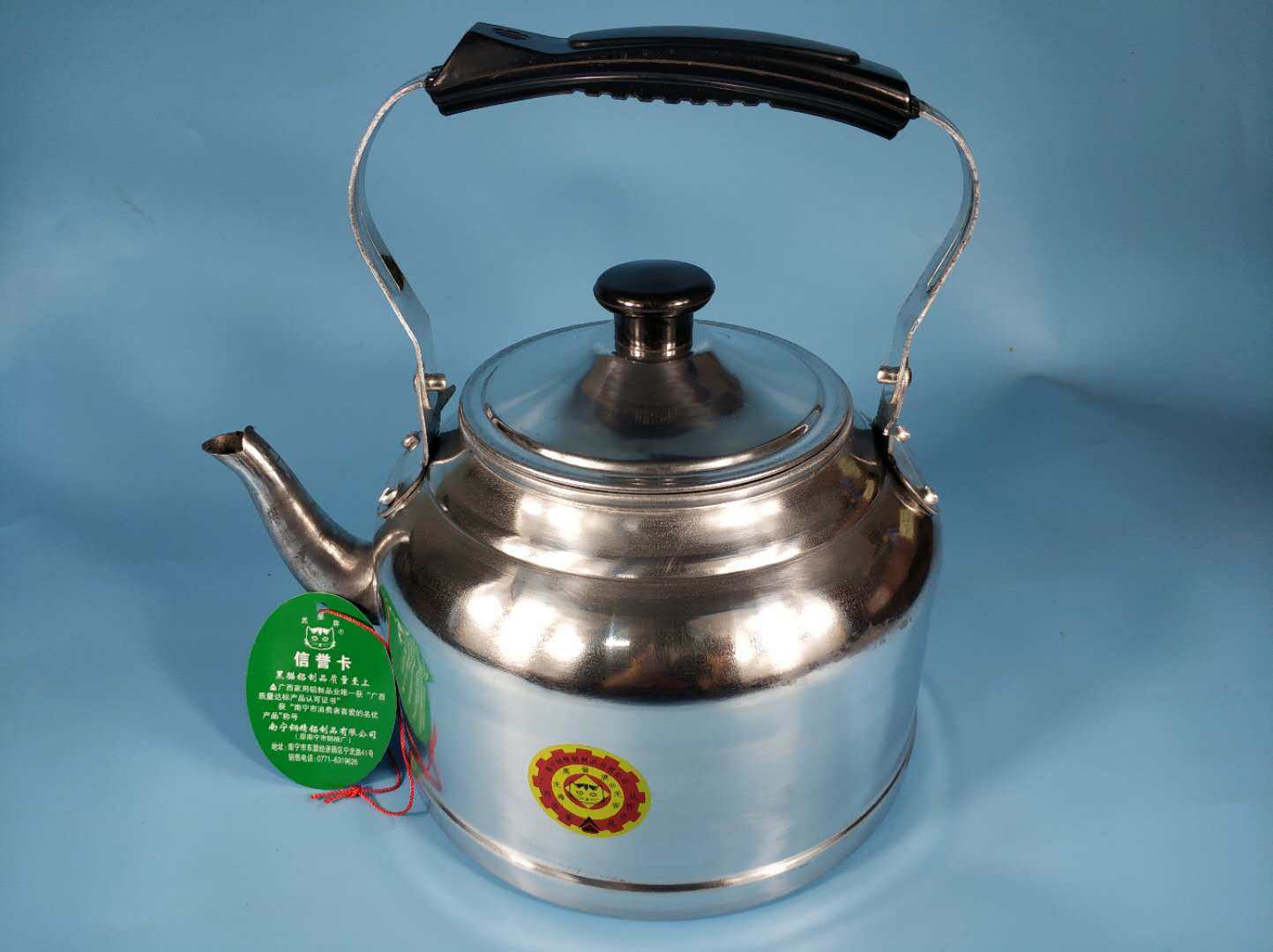 水壶南宁钢精厂黑猫猫牌抛光纯铝烧水实用铝壶烧水壶