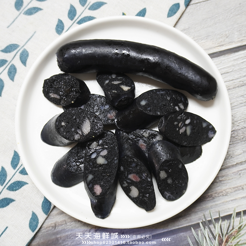 整箱三统万福墨鱼肠黑色烤香肠火山山石手工香肠