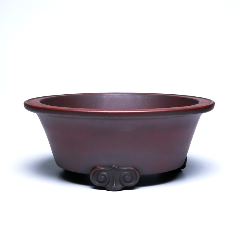 水明盆艺 中国风仿古紫砂盆 大气 经典 圆形 盆景盆 包邮