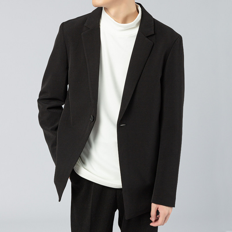 2021外套男春秋新款轻熟风男装单排扣小西装单西休闲西服男士韩版