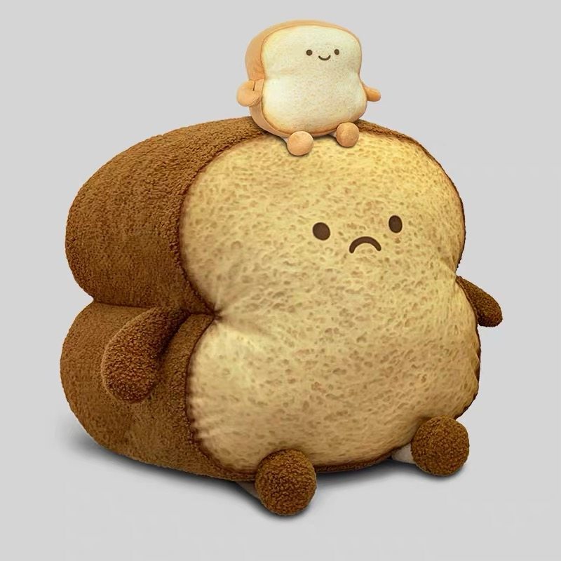 吐司面包抱枕ins网红可爱卡通动漫毛绒玩具个性动漫毛绒