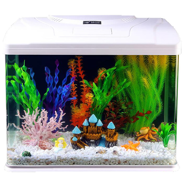 Fish tank living room small and medium-sized household table top aquarium self-recycling lazy free water ecological view glass goldfish tank Fish tank living room small and medium-sized household table top aquarium self-recycling lazy free water ecological view glass goldfish tank