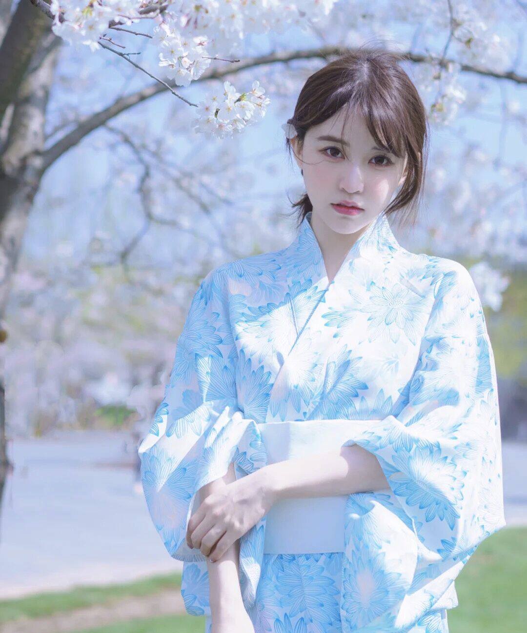 yonastudio原创设计日系风水蓝色太阳花和服大全全套其它制服