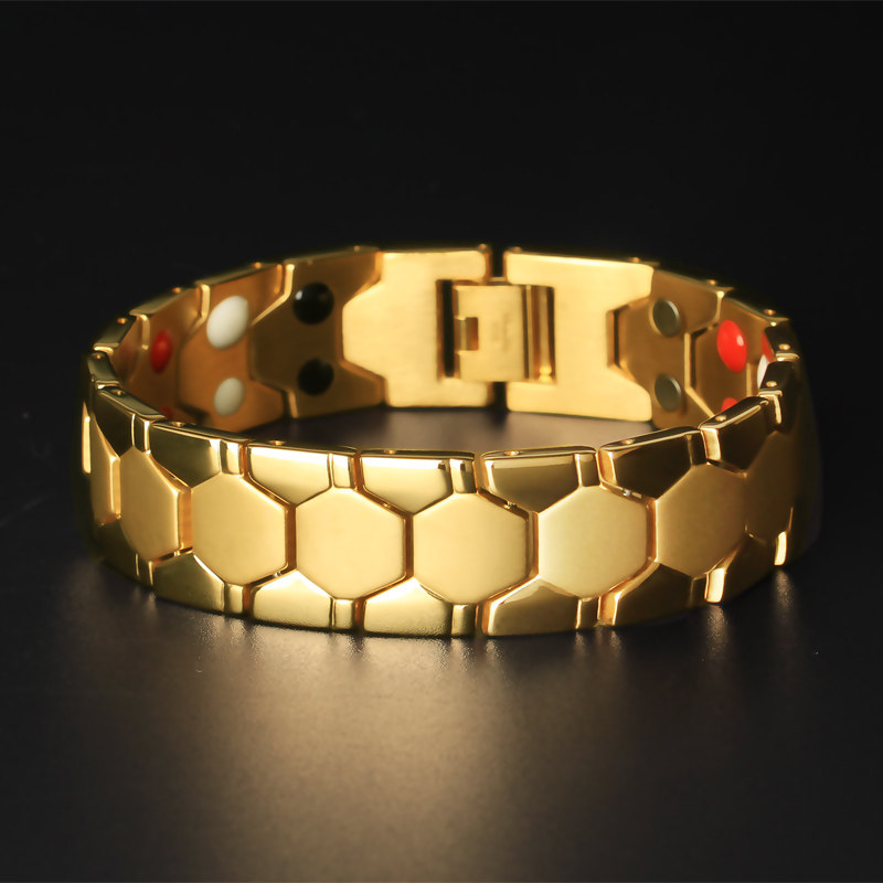 高级感防辐射磁石霸气钛钢手链男士简单大方个性潮流手腕首饰品宽