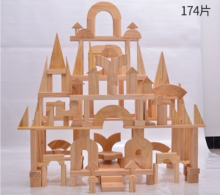 幼儿园建构区搭建实木玩具大型木质木头原木益智拼装儿童超大积木
