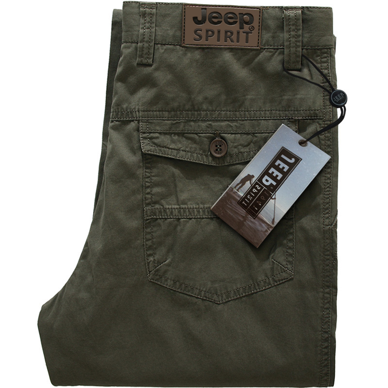 美国JEEP官方正品休闲裤男装宽松直筒裤子夏季薄款吉普纯棉长裤子