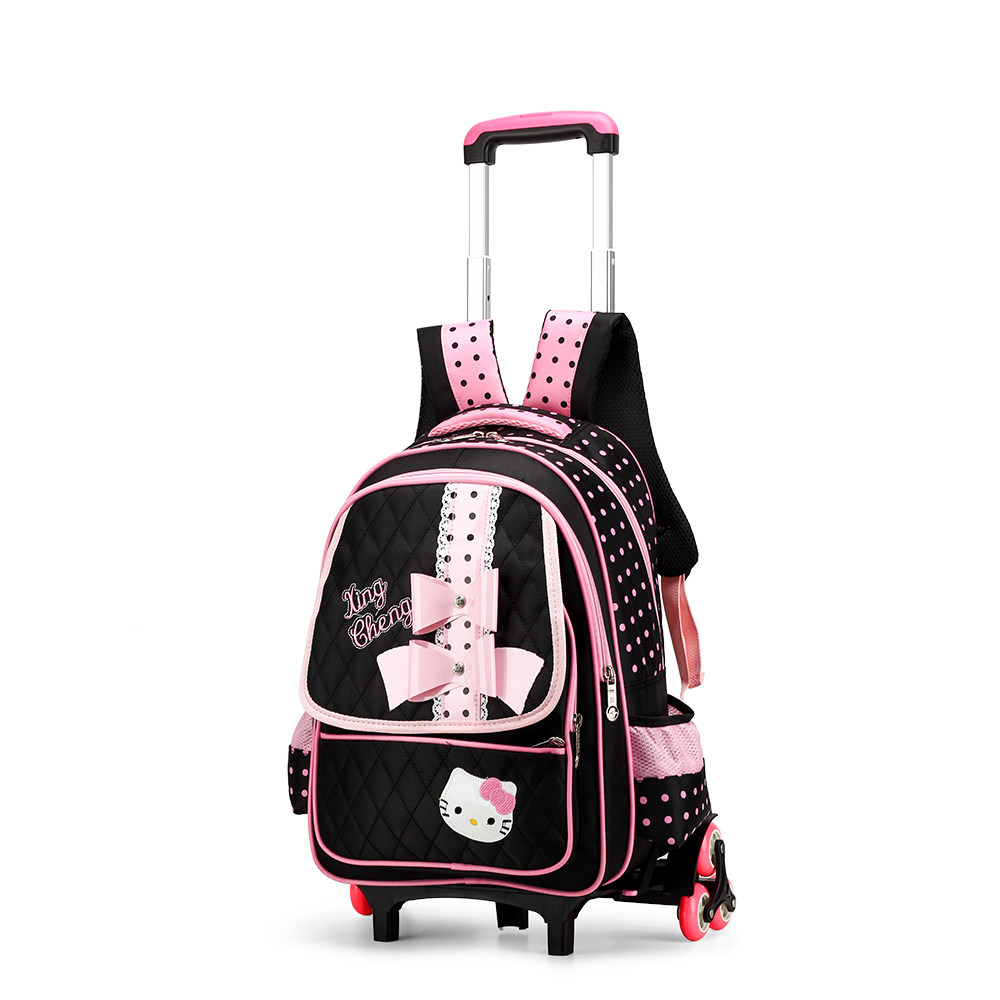 小学生韩版女孩三轮楼梯拉杆书包1-3-5年级儿童6-12书包