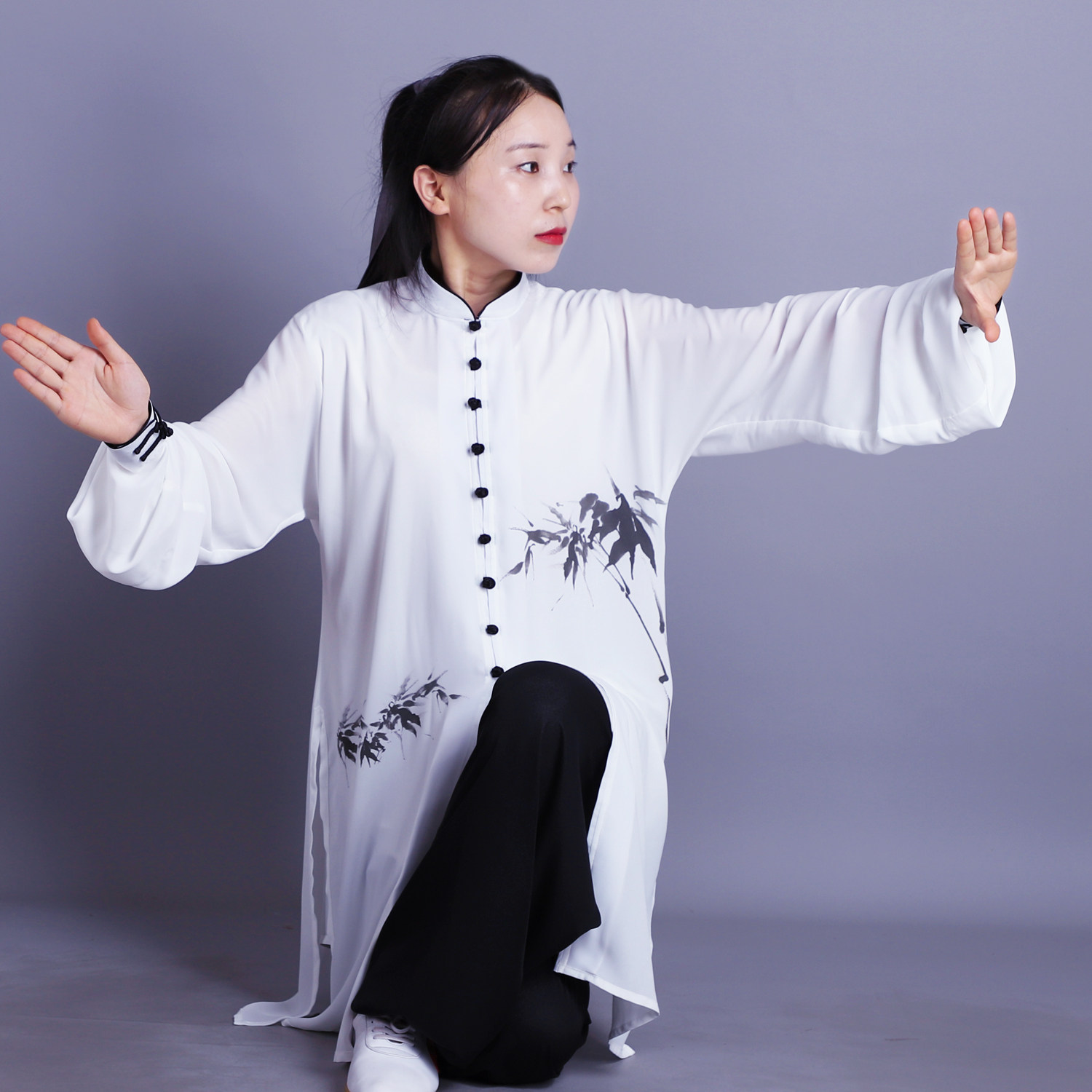 新款彩绘水墨竹子太极拳比赛服男女气功演出服中国太极服