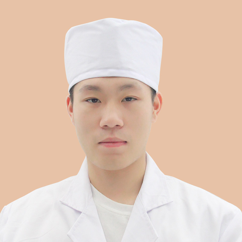 白色医师帽医生帽护士圆帽食品厂松紧工作帽食品卫生纺织防尘帽