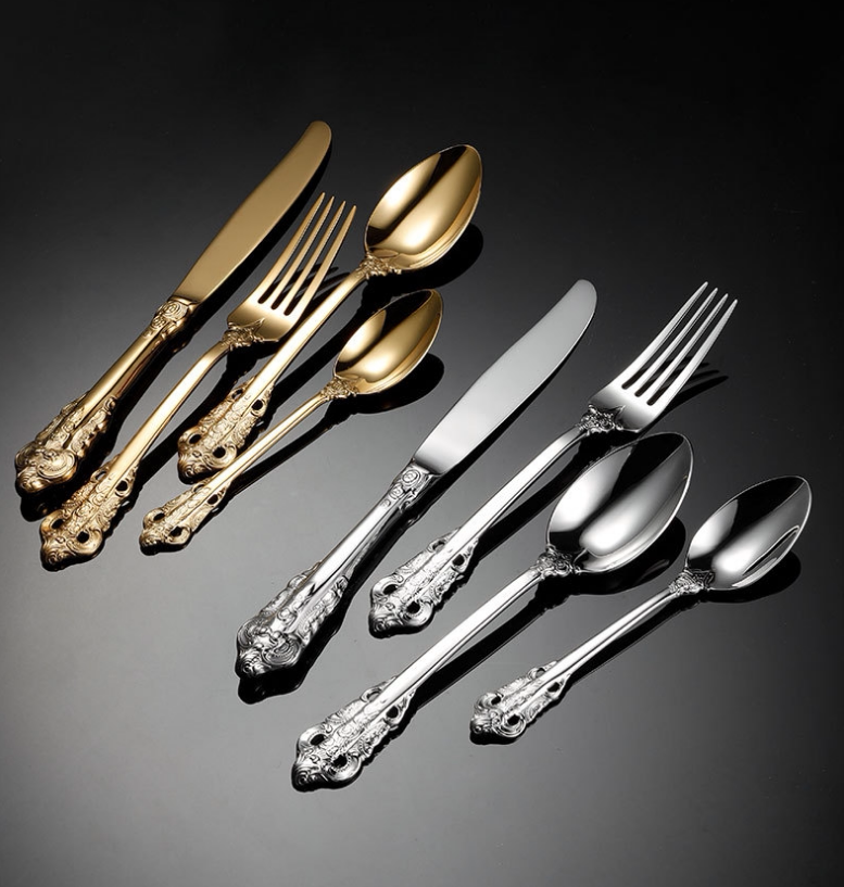 餐具不锈钢宫廷宴会西餐浮雕欧式复古婚礼礼品西餐餐具套装