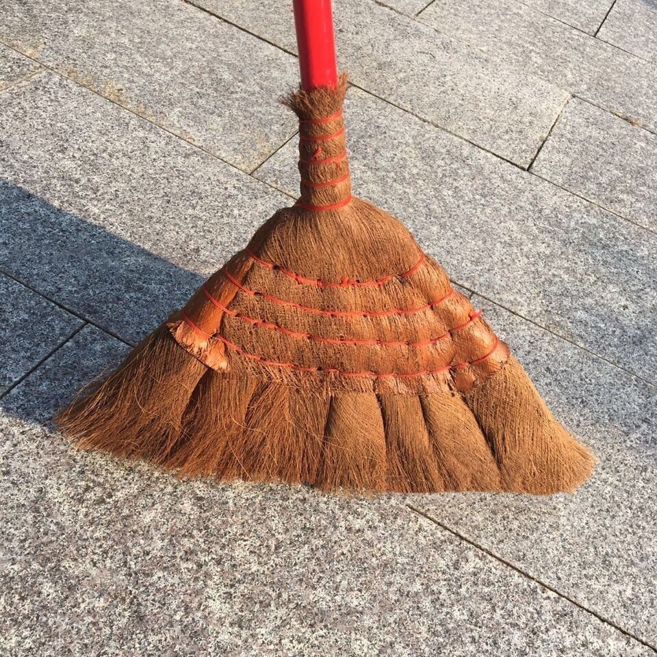 网红扫帚不粘工厂学校扫把鬃毛木柄手工棕扫扫把