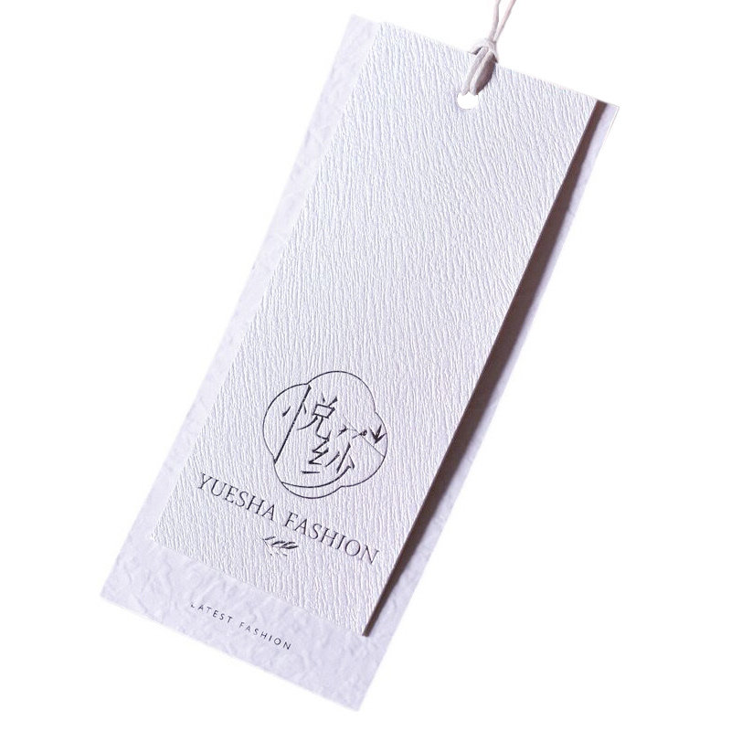 高级风幻特种纸凸字烫金金银服装吊牌订做印刷吊牌