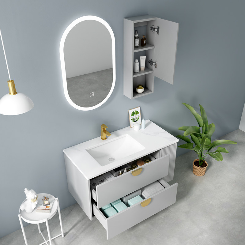 组合橡木浴室柜侧边收纳洗手洗手盆洗脸盆柜组卫生间浴室柜组合