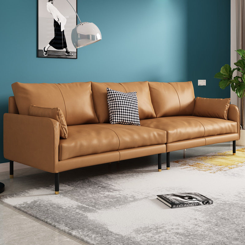 沙发北欧简约真皮头层牛皮三人位客厅小户户型皮艺沙发