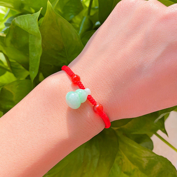 葫芦手链翡翠浅绿淡紫脚链diy肖战同款本命名手链