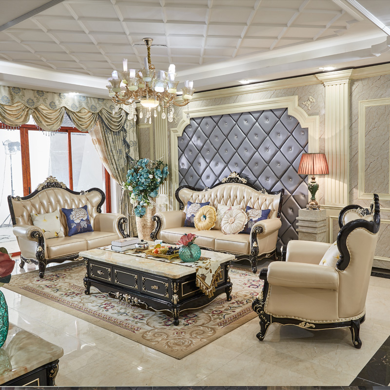 欧式实木家具复古奢华别墅轻奢法式客厅沙发古典实木沙发