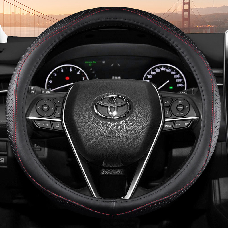 丰田rav4荣放专用真皮方向盘防滑吸汗免手牛皮方向盘套