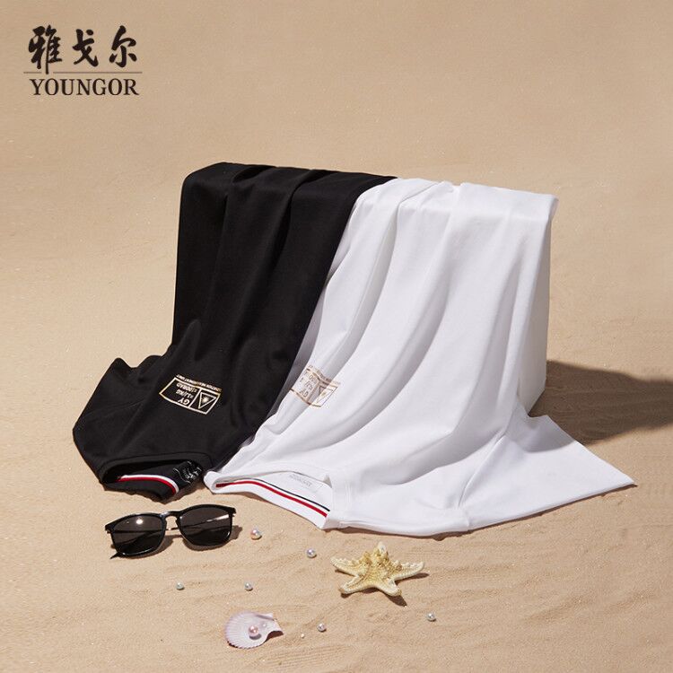 雅戈尔春夏新款男士短袖T恤商务休闲帅气圆领百搭新疆棉上衣3819