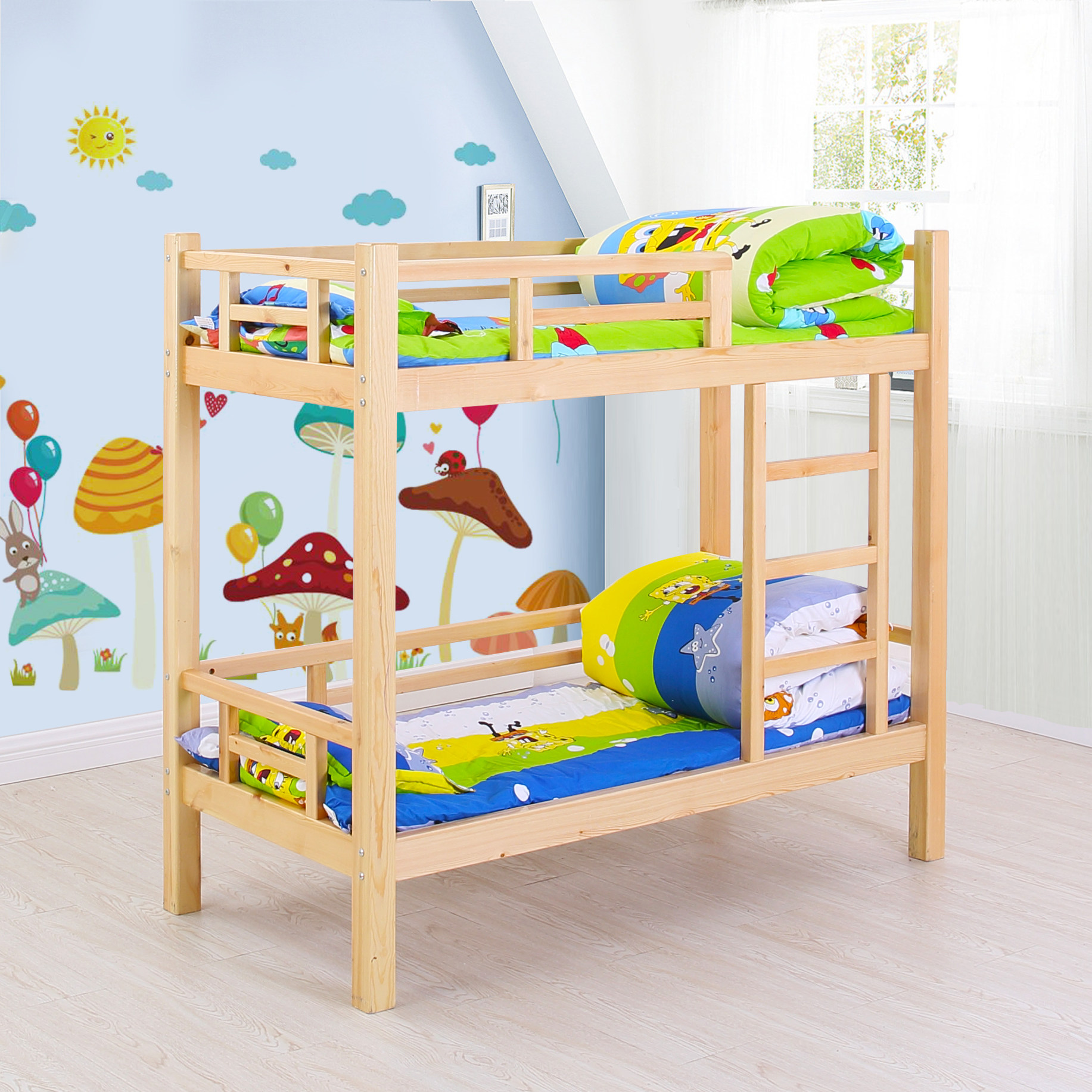 幼儿园三四层推拉床儿童午睡床上下高低床多层推拉床抽屉床叠叠床