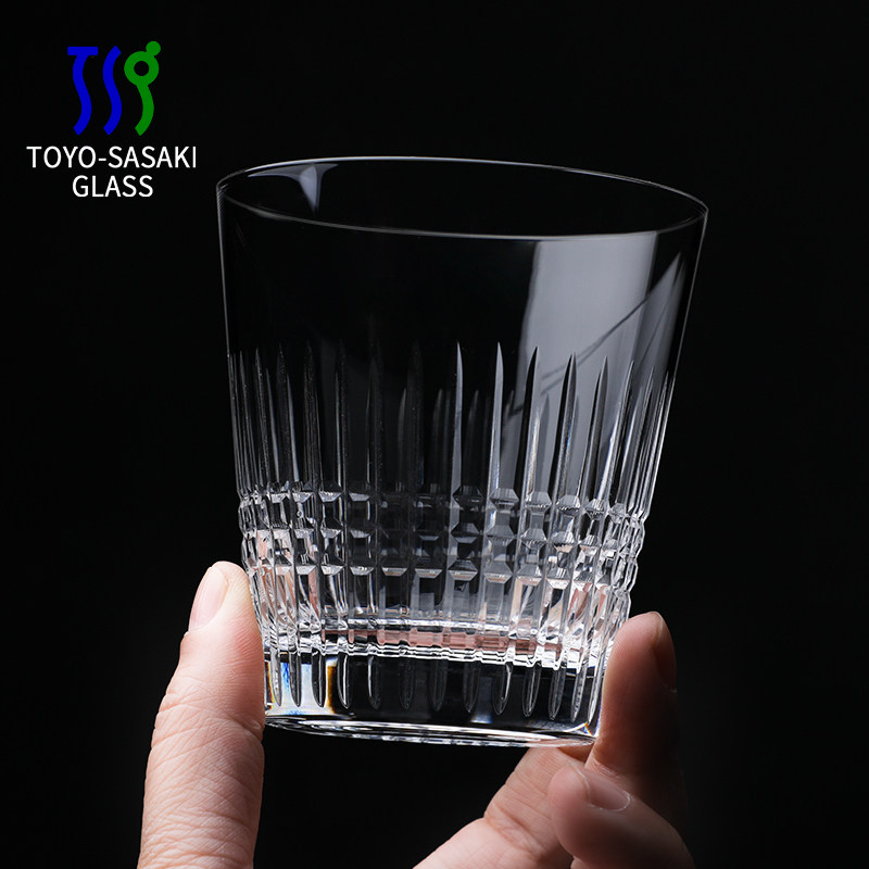 日本进口东洋佐佐木水晶强化玻璃杯刻花杯洋酒杯异形