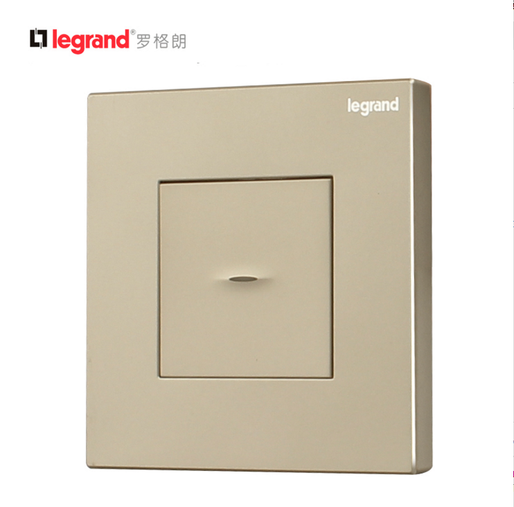 罗格朗自动复位开关面板回弹电灯单开双单联一开双控开关