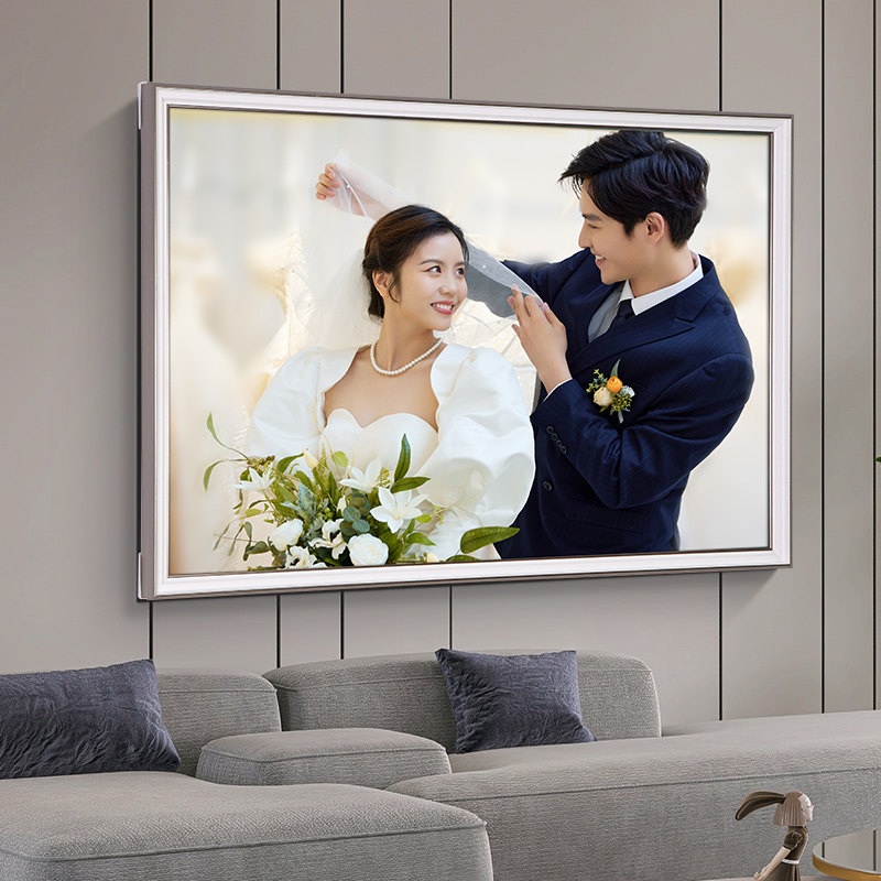定制婚纱照相框挂墙结婚照片打印加框放大全家福相框