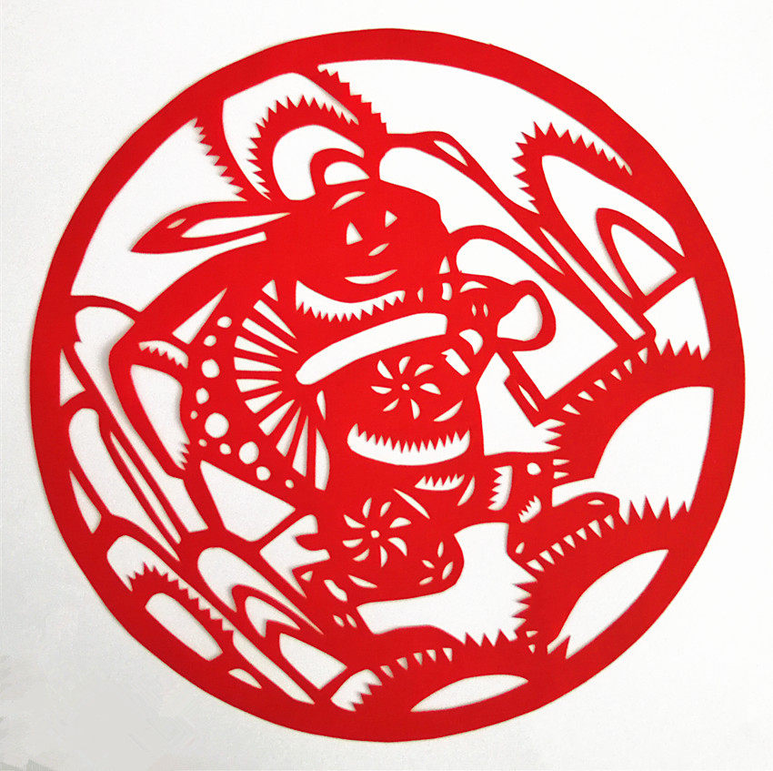 一套十二生肖剪纸成品手工剪刻作品采用宣纸无背喜字