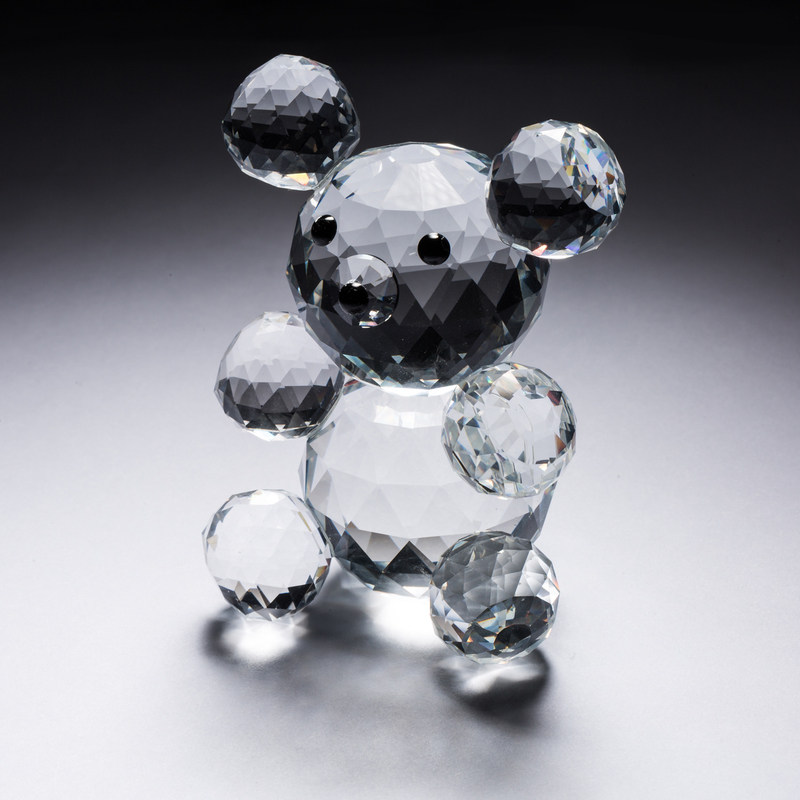意大利ranoldi小熊水晶摆件泰迪熊桌面饰品工艺品摆台摆件