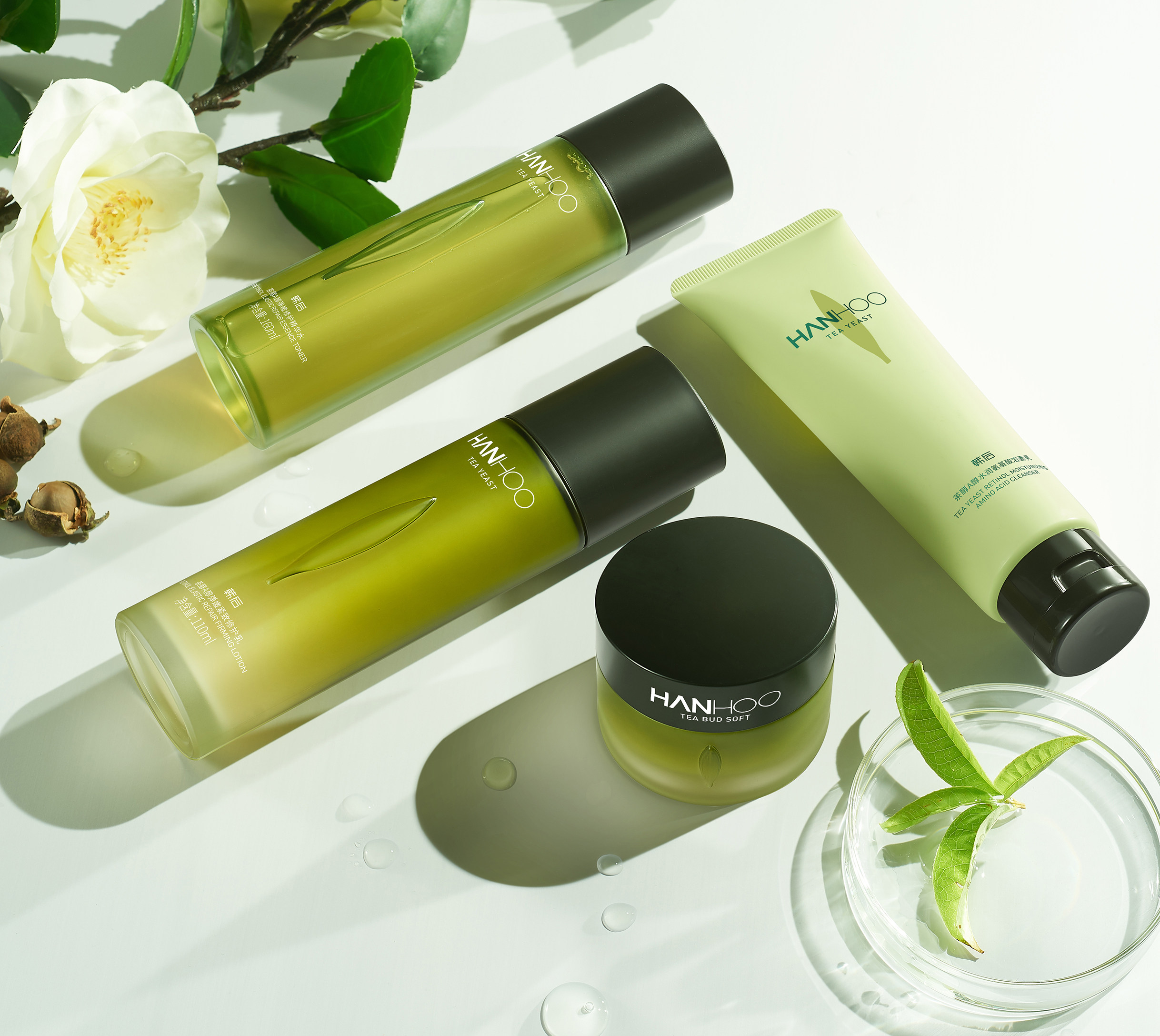 韩后茶酵水乳套装抗初抗皱紧致女护肤品官方官网面部护理套装