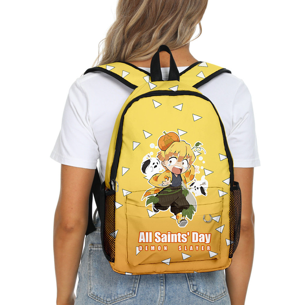 二次元卡通鬼灭之刃动漫周边我妻善逸双肩包背包书包动漫背包