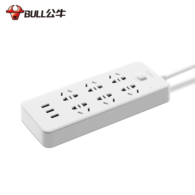 公牛插座面板多孔公牛带usb接口插排排插插线板接线板排查插公牛多
