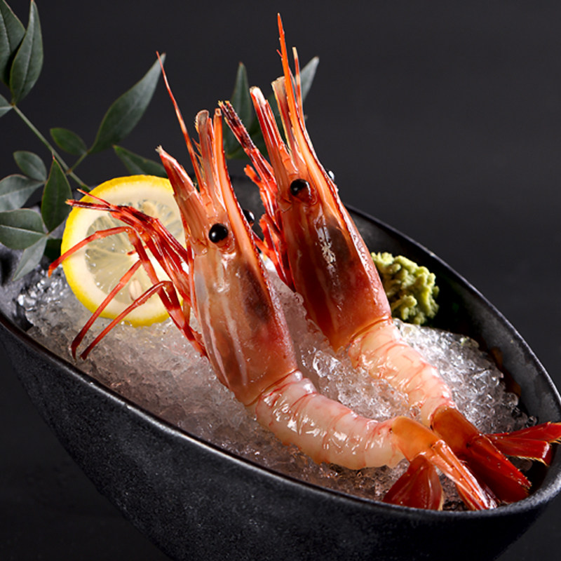 超低温加拿大牡丹刺身甜虾海鲜水产冷冻即食三文鱼冻虾