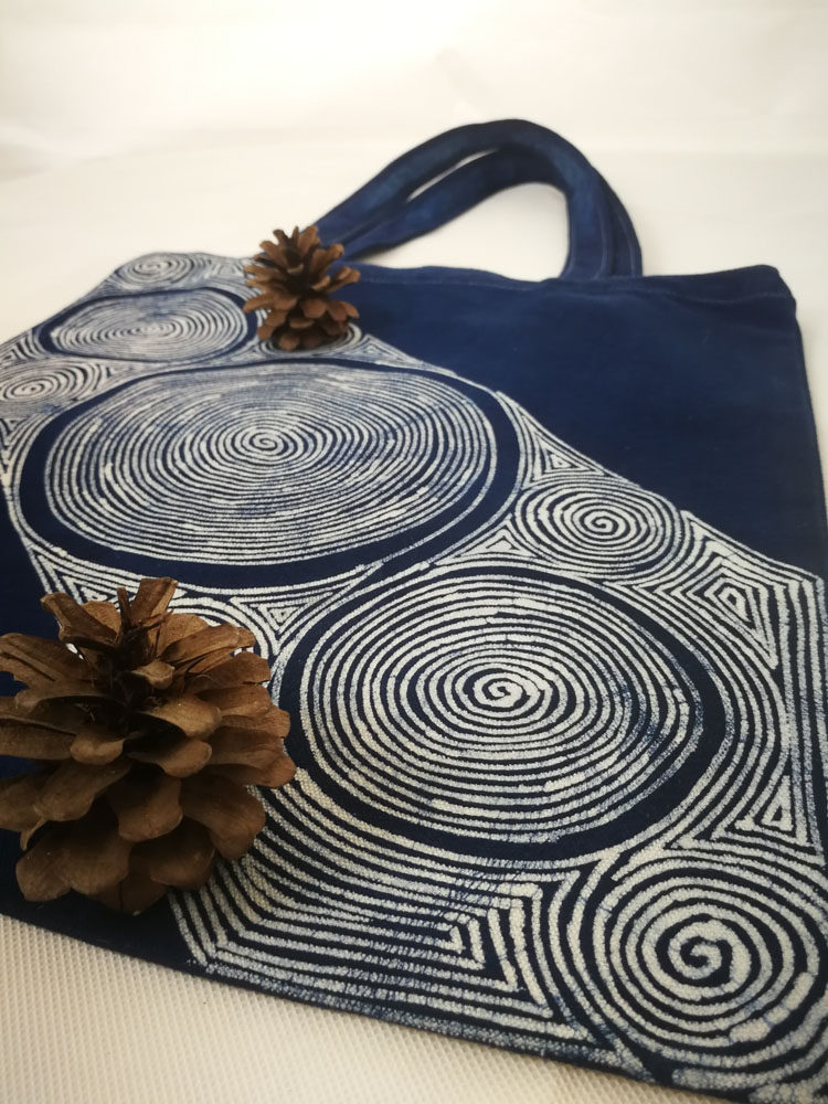 蜡染手提袋帆布包挎包植物染非工艺文艺礼品礼物苗族蜡染