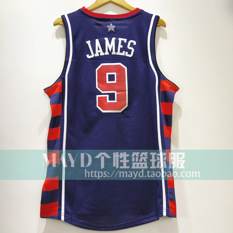 9号詹姆斯梦之队球衣james国家队篮球雅典奥运会运动篮球服