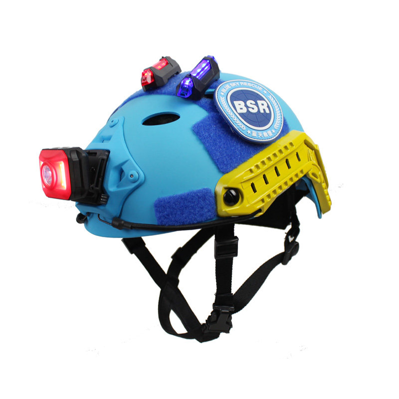 蓝天救援定制fast头盔蓝色pj搜救魔术贴可头盔