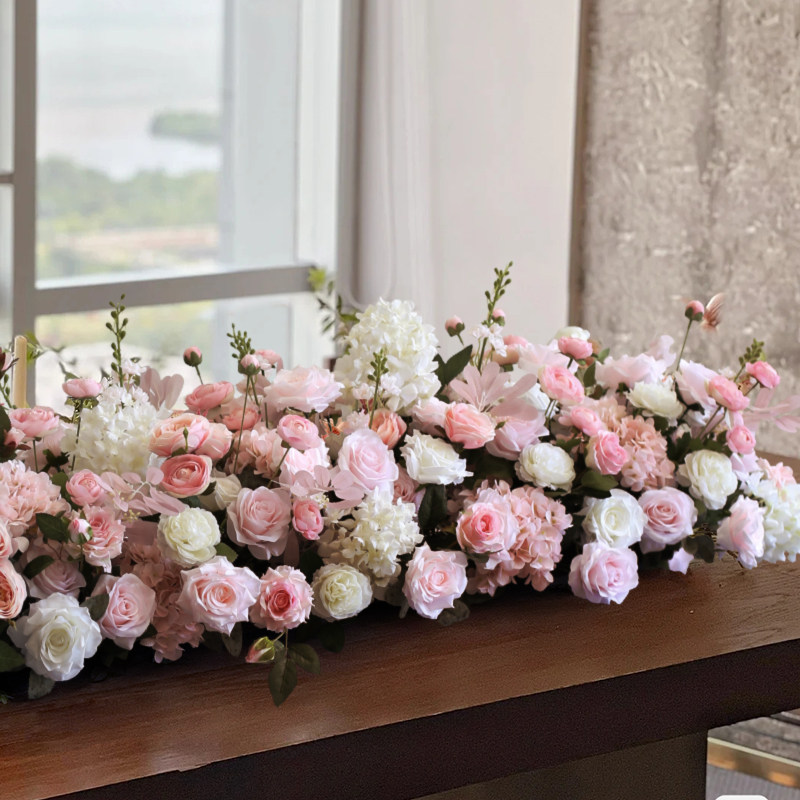 婚庆花艺装饰签到摆花会议台花宴会布置餐桌婚庆绢花