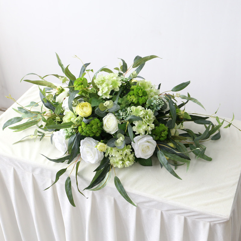 桌摆会议室酒店装饰摆设仿真桌花清新绿色摆花婚庆绢花