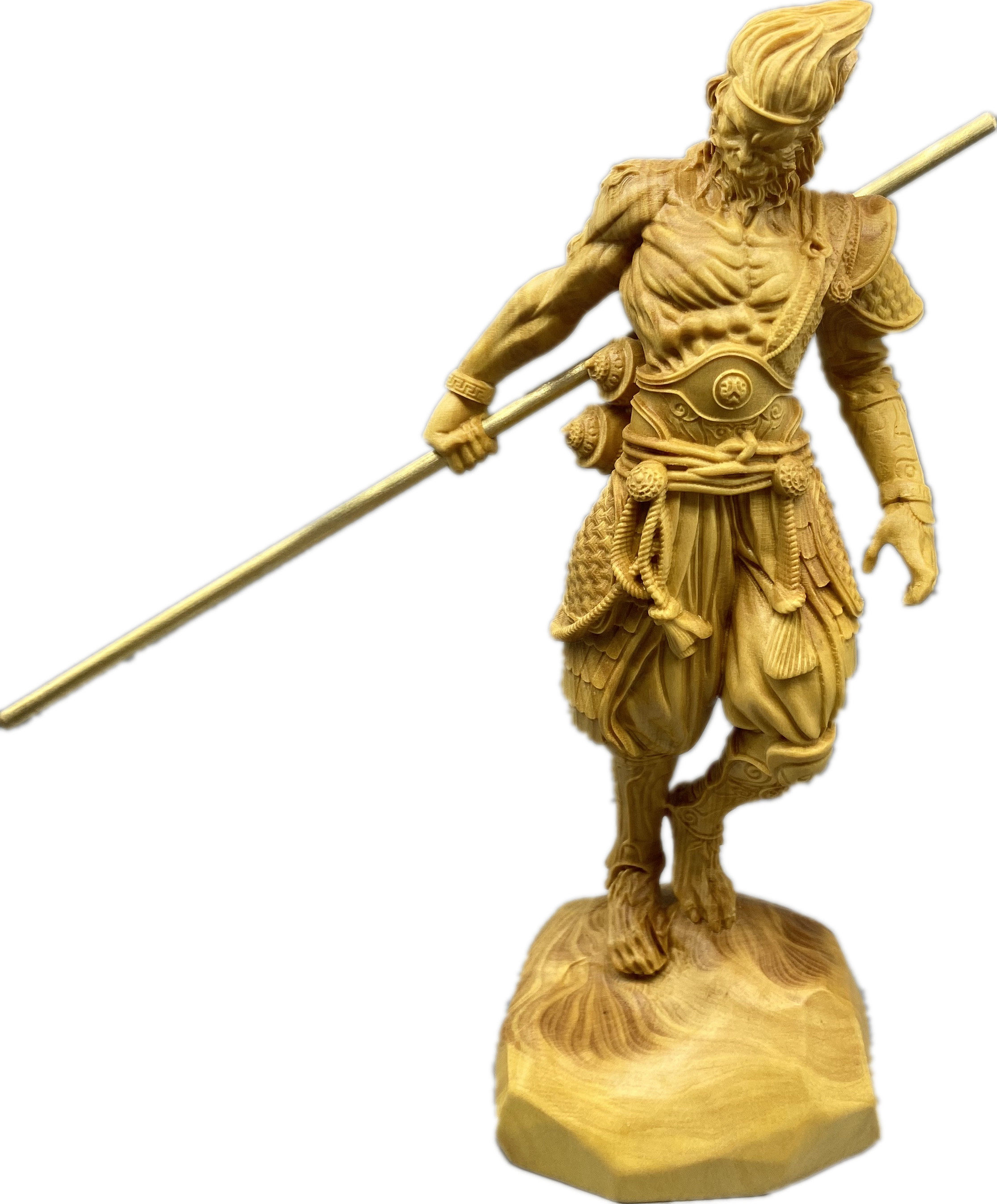 黄杨木摆件木雕客厅孙悟空齐天大圣工艺品战胜佛像创意摆件