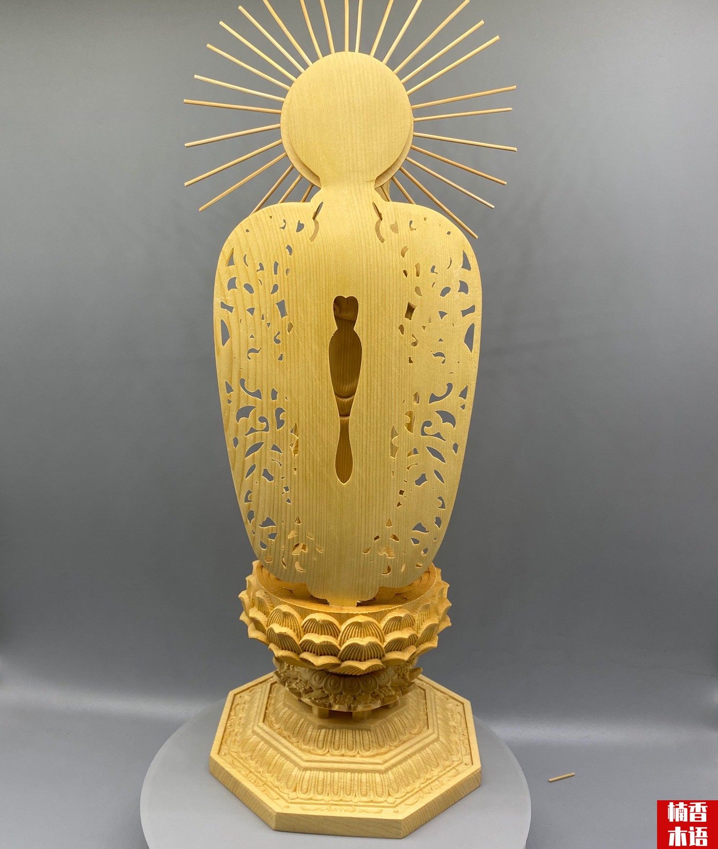 桧木雕刻南海观音菩萨佛像人物摆件实木家居木雕