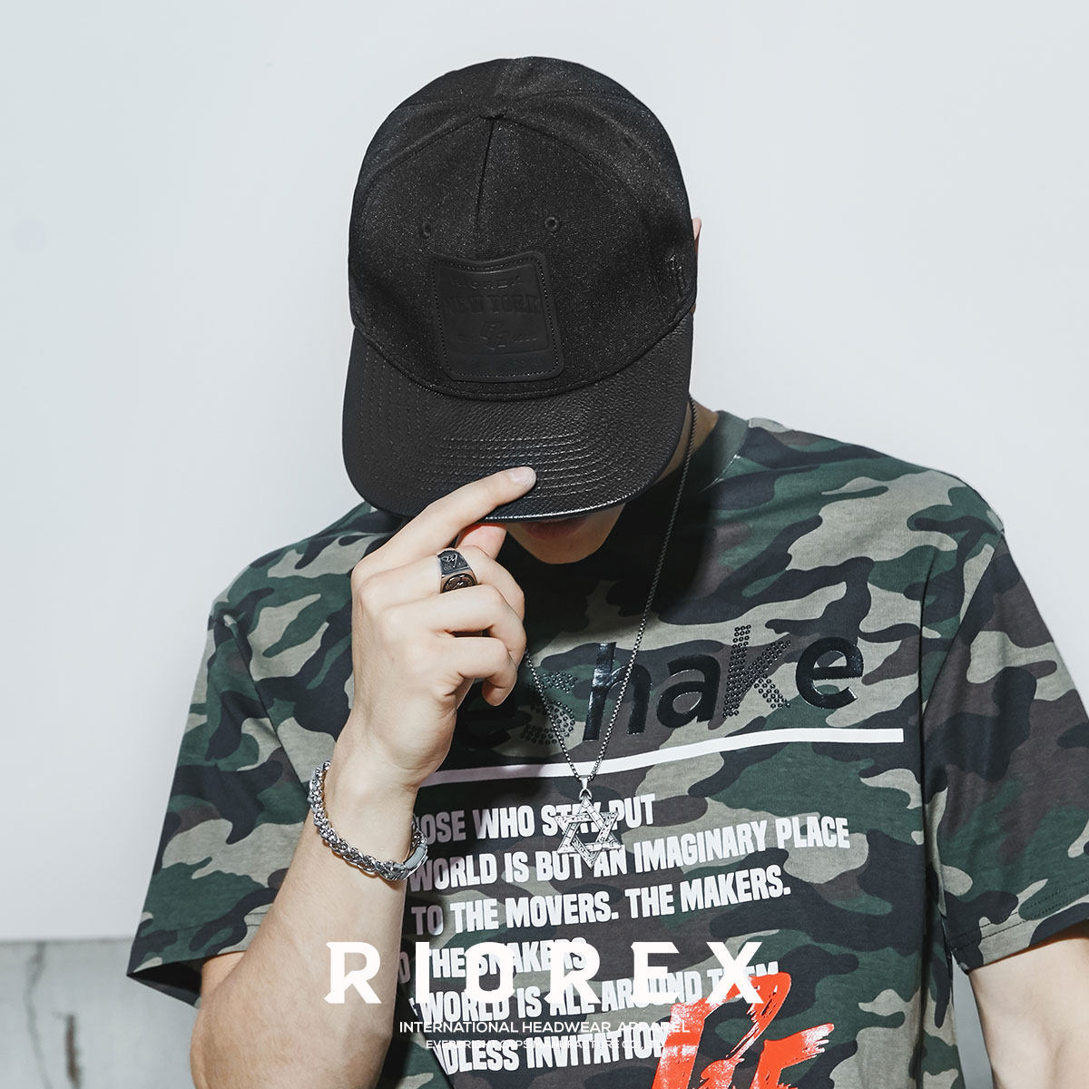 riorex帽子男春夏大头围嘻哈帽大号平沿鸭舌帽棒球帽头大加大加深