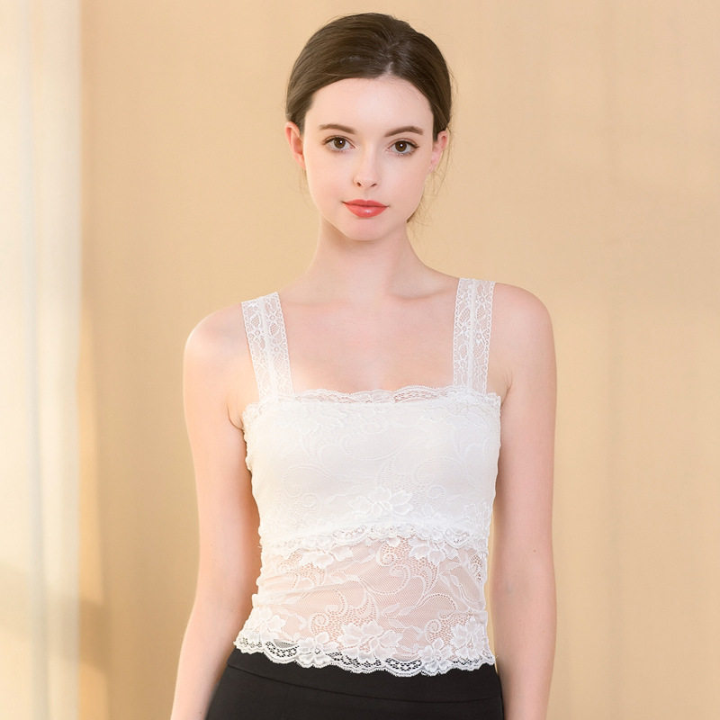 夏季真丝文胸一体吊带抹胸修身桑蚕蚕丝防走抹胸